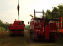 LKW faehrt in den Rhein Langel Hitdorf Faehre P306